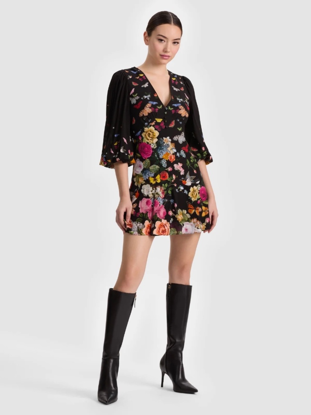 Alice + Olivia Irene mini dress Solar Strength Black size 4